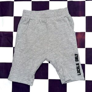 Tiny Whales Boys Gray “Locals Only” Cotton Shorts 6